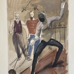 (Fencing) Milivoj Uzelac. Paris 1932. Framed