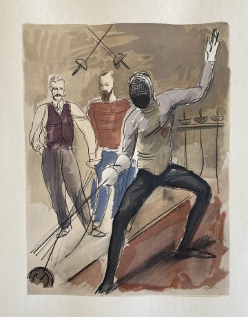 (Fencing) Milivoj Uzelac. Paris 1932. Framed