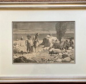 after Winslow Homer (Seaside sketches - Clam Bake) New York: Harpers Weekly, September 27, 1873. Framed