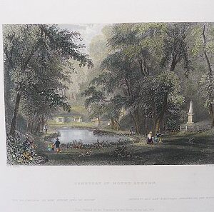 (Boston - Mt. Auburn Cemetery) American Scenery, London 1839