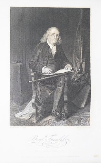 (Benjamin Franklin) National Portrait Gallery of Eminent Americans. New York, 1862