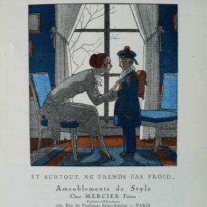 after Pierre Brissaud. ...Ne Prends Pas Froid. Gazette du Bon Ton. Paris, 1920
