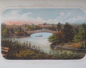 (Central Park) Lake and Bow Bridge, c. 1870