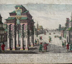 (China) Canton. Engraved by Habermann. Published in France and Germany circa 1750