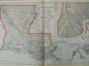 New Map of Louisiana, published Philadelphia 1876