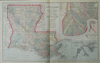 New Map of Louisiana, published Philadelphia 1876