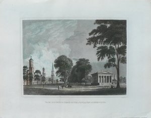 Yale College and State House. Hinton. ca.1834.