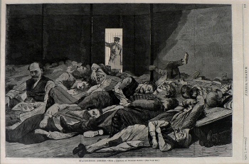 after Winslow Homer. (Station-House Lodgers) New York: Harper's Weekly, 1874