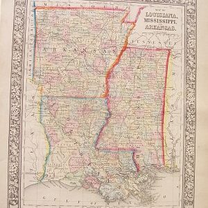 Mitchell, S.A. ...Louisiana,Mississippi,Arkansas Universal Atlas Phila:1866.