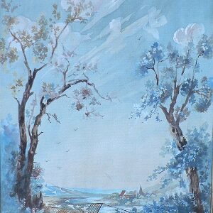 attr. Moreau. (Netting birds) Watercolor, gouache and pencil. c. 1880