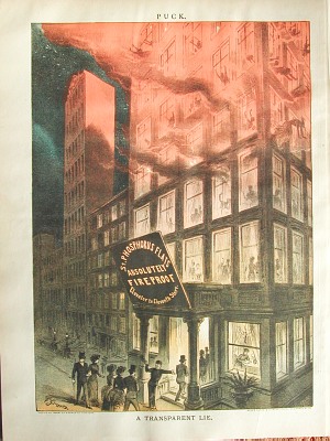 (Fire) A Transparent Lie Puck New York, c. 1860