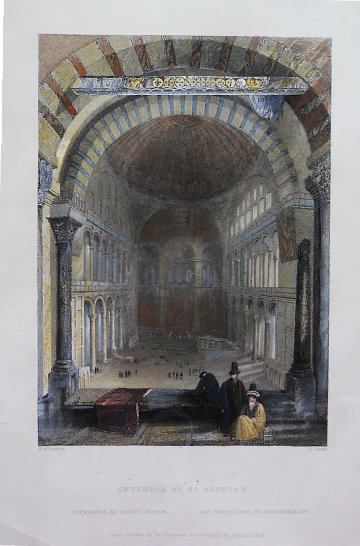 Bartlett, W.H. (Turkey) "Interior of St. Sophia's," published London 1839