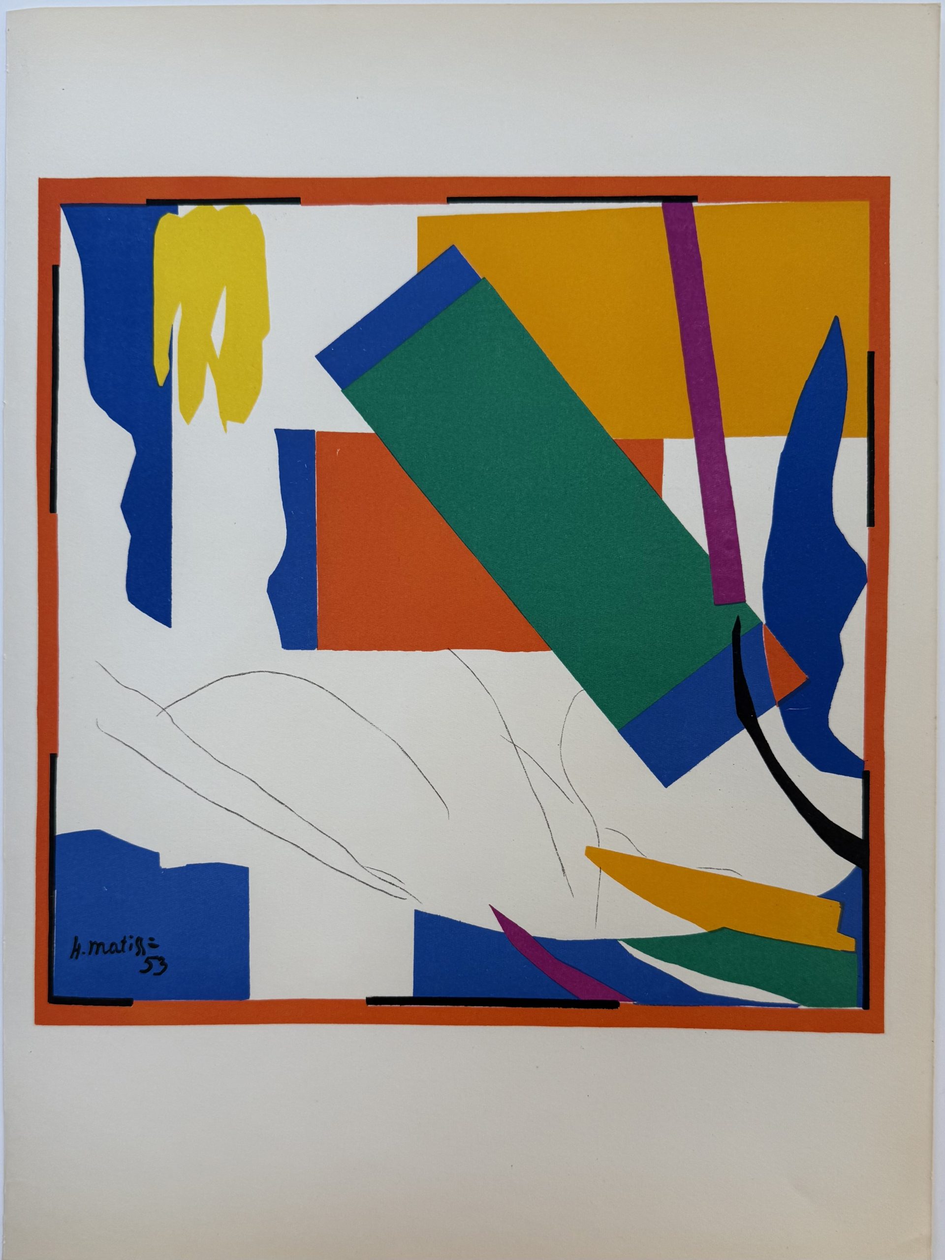Matisse, Henri (Souvenir d’Oceanie) Verve. Paris, 1958. Framed