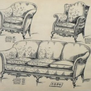 Gottlieb Buehler. 3884. (Upholstered Sofa and 2 Chairs) American, 1922