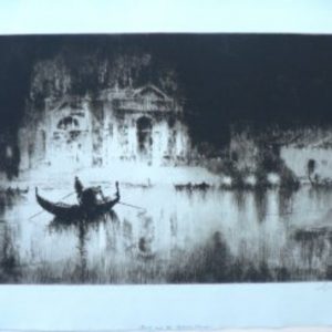 Sydney Mackenzie Litten. Night and the Salute Venice. Etching with drypoint
