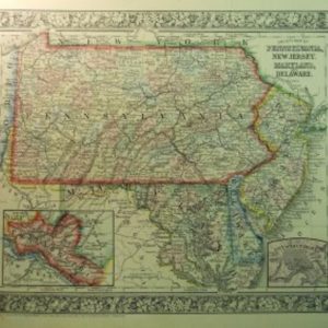 (Pennsylvania, New Jersey, Delaware, Maryland) S. Augustus Mitchell. Philadelphia 1860.