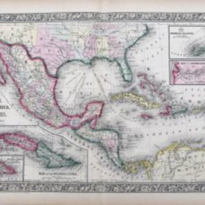 S. Augustus Mitchell (Carribean, Mexico, Central America) New General Atlas. Philadelphia [1860]-1864