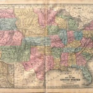 "Map of the United States..." with inset of "The Gold Region of California." Philadelphia: S.A. Mitchell, 1854