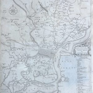 first edition of one of the most influential mid 18th century maps of Philadelphia